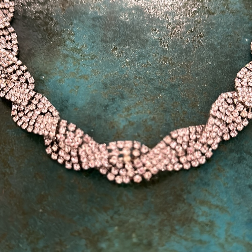 Silver-Tone Rhinestone Necklace - Picture 2 of 3